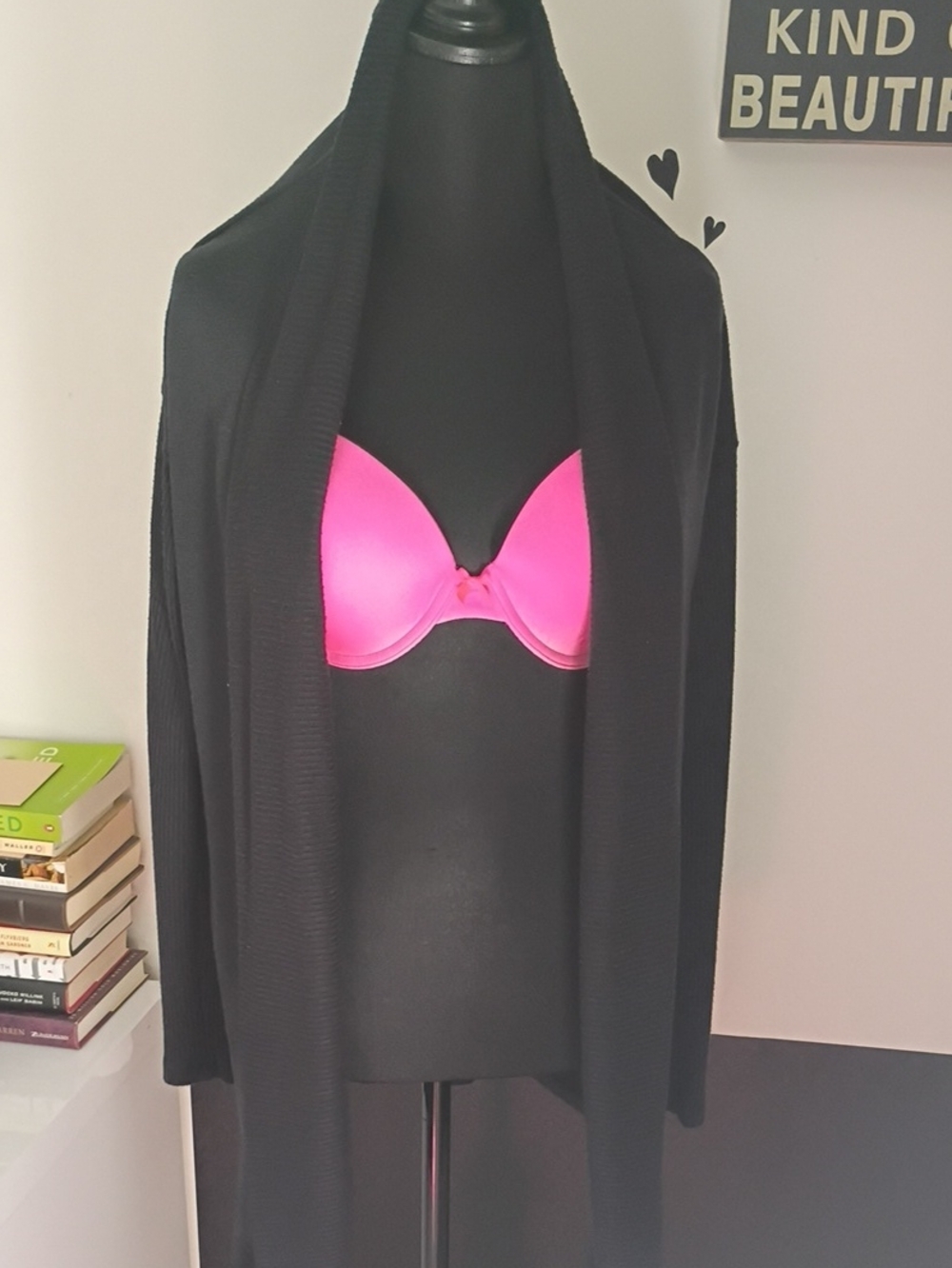 Black Open-Front Cardigan